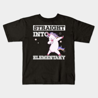 Straight Outta Elementary Unicorn Back To School Gift Kids T-Shirt